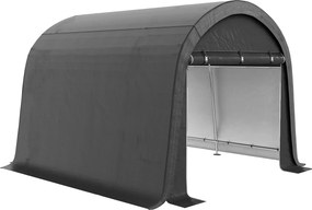 Outsunny Tenda de armazenamento para jardim, estrutura de aço resistente, portas grandes, 3x3m, Cinza | Aosom Portugal