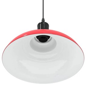 Candeeiro suspenso regulável altura E27 vermelho vivo Ø31cm