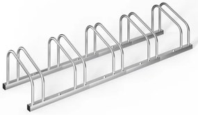 Suporte para bicicletas, 5 unidades, 156 x 32 x 27 cm prateado