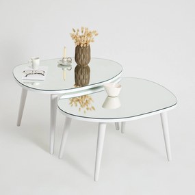 Conjunto de Mesas de Apoio Gusto – Branco – 75x38x55 cm e 75x41x55 cm