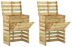 vidaXL Caixa de compostagem ripada 2 pcs 80x50x100cm pinho impregnado