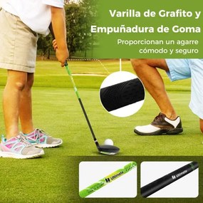 Conjunto de Tacos de Golfe para Crianças dos 8 aos 10 Anos Inclui Saco de Apoio com Capuz para Chuva Nº 1 Driver Nº 1 Irons e Nº 7 Putter#S Verde