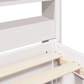 Cama sem colchão 160x200 cm madeira de pinho maciça branco