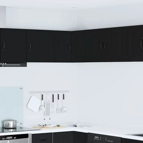 vidaXL Armário de cozinha suspenso com porta Preto 57 x 57 x 40 cm