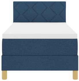 Cama Box Spring com Colchão Azul 80x200 cm Tecido