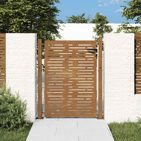 Portão de jardim 105x155 cm aço corten design quadrados