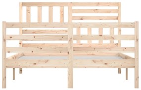 Estrutura de cama pequena casal 120x190 cm pinho maciço