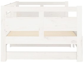 Estrutura sofá-cama de puxar 2x(80x200) cm pinho maciço branco