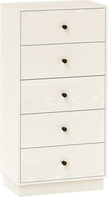 HOMCOM Cómoda com 5 Gavetas Cómoda de Quarto Estreita com Anti-Tombo Gaveteiro Alto para Sala de Estar Corredor 47x29x95 cm Branco | Aosom Portugal