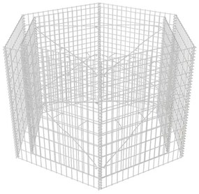 Canteiro elevado/cesto gabião hexagonal 160x140x100 cm