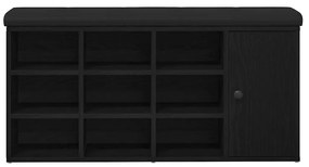 Banco de Armazenamento vidaXL Preto Carvalho 100x30x48 cm Madeira Reve