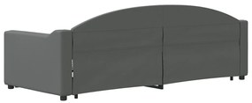 Sofá-cama c/ gavetão e gavetas 80x200 cm tecido cinzento-escuro