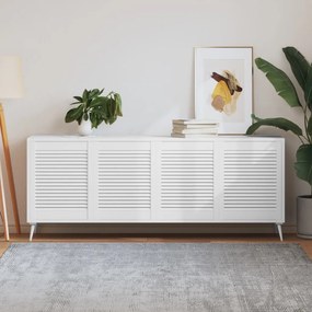 vidaXL Portas de armário 4 pcs design de persiana pinho maciço branco