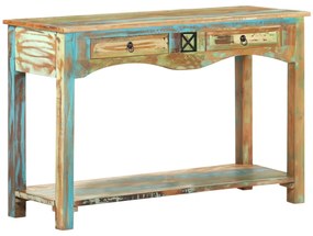 Mesa consola 120x40x75 cm madeira recuperada maciça