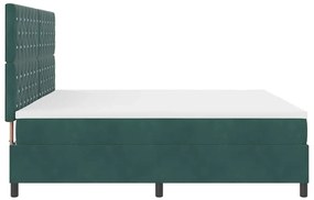 Cama Box com Colchão vidaXL Verde Escuro 200x200 cm Veludo