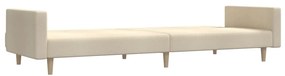 Sofá-cama de 2 lugares tecido cor creme