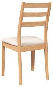 Cadeiras de jantar com almofadões 2 pcs madeira maciça natural