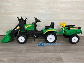 Trator infantil a pedais COM REBOQUE E PÁ, COR VERDE