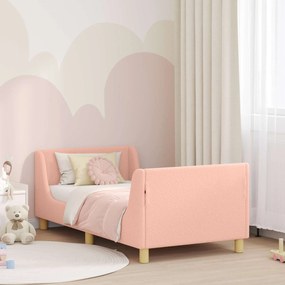 vidaXL Estrutura de Cama Infantil com Cabeceira Rosa 80 x 160 cm