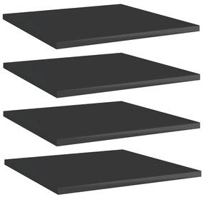 vidaXL Prateleiras para estante 4 pcs 40x40x1,5cm contraplacado preto