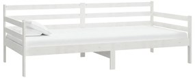 Sofá-cama com colchão 90x200 cm pinho maciço branco