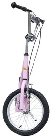 Trotinete Infantil com 2 Rodas 2 Freios e Cavalete Cor Rosa - Alumínio - 125x58x92-100 cm com Rodas Grandes