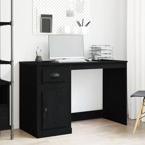 Escrivaninha com Armazenamento Carvalho Negro 50x115x75 cm Madeira eng