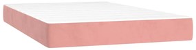 Cama box spring c/ colchão/LED 120x200 cm veludo rosa