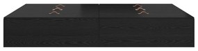 Cama com Armazenamento vidaXL Preto Carvalho 140x190 cm