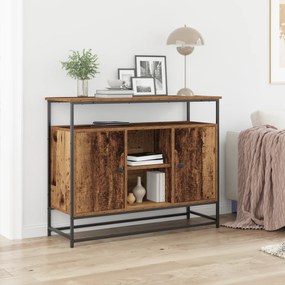 Sideboard vidaXL Madeira Velha 100x35x80 cm Aglomerado e Aço