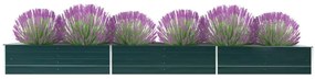 Canteiro elevado de jardim aço galvanizado 480x80x45cm verde