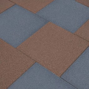 93439 vidaXL Ladrilhos prot. contra quedas 6 pcs borracha 50x50x3cm cinzento