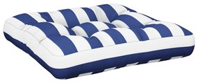 Almofadão para sofá de paletes 60x60x12 cm tecido azul/branco