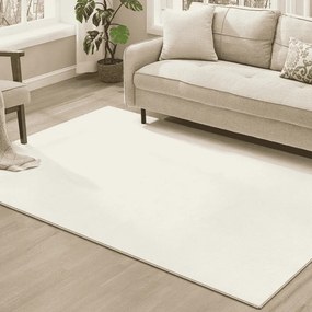 Tapete para sala de estar antiderrapante 160 x 230 cm Branco creme