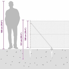 Cerca Hexagonal vidaXL Cinza 1x50 m Aço