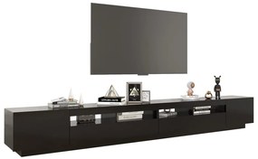 Móvel de TV com luzes LED 300x35x40 cm preto