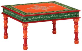 Mesa de centro pintada à mão mangueira maciça laranja