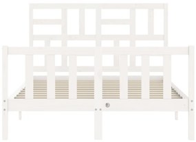 Cama sem colchão 120x200 cm madeira de pinho maciça branco