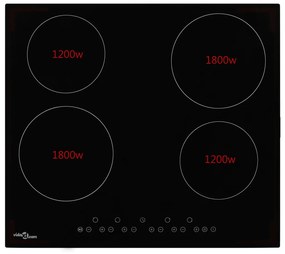 Placa de cerâmica com 4 discos controlo tátil 6000 W