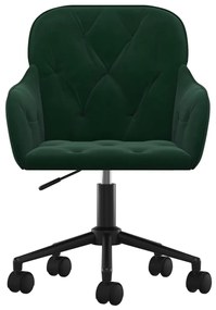 Cadeiras de jantar giratorias 2 pcs veludo verde-escuro