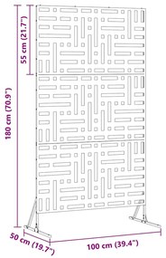 Tela de Privacidade Branca 100x50x180 cm em Aço