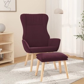 vidaXL Cadeira de descanso com apoio de pés tecido roxo