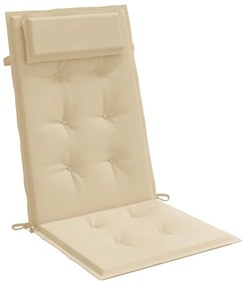 Almofadões p/ cadeira encosto alto 2 pcs tecido oxford bege