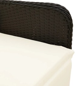 Cadeiras jardim reclináveis 2 pcs com mesa vime PE preto