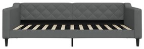 Sofá-cama com gavetão 100x200 cm tecido cinzento-escuro