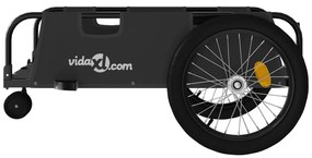 Reboque de bicicleta tecido oxford/ferro preto