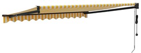 Toldo retrátil automático 3x2,5 m amarelo e branco