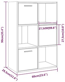 Armário arrumação 60x29,5x90 cm cor cinzento sonoma