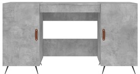 Secretária 140x50x75 cm derivados de madeira cinza cimento