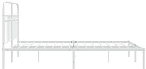 Estrutura de cama com cabeceira 140x190 cm metal branco